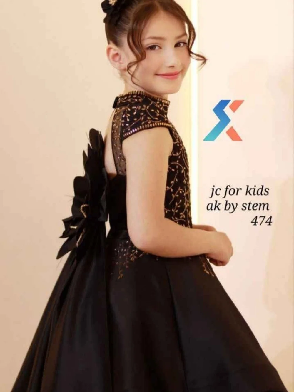 Made in Turkey Elegant Black Girls Party Dress.